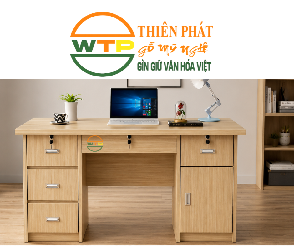 Bàn làm việc văn phòng bằng gỗ tự nhiên